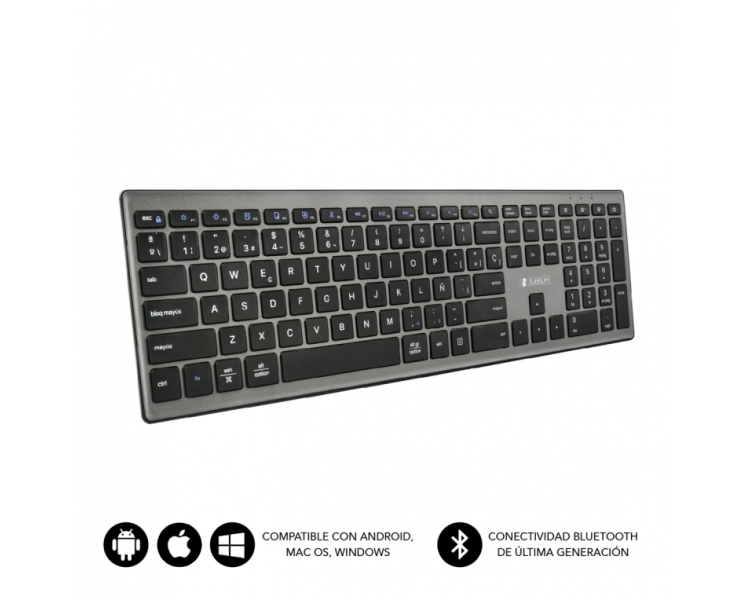 TECLADO SUBBLIM KEYBOARD BLUETOOTH PURE EXTENDED GREY