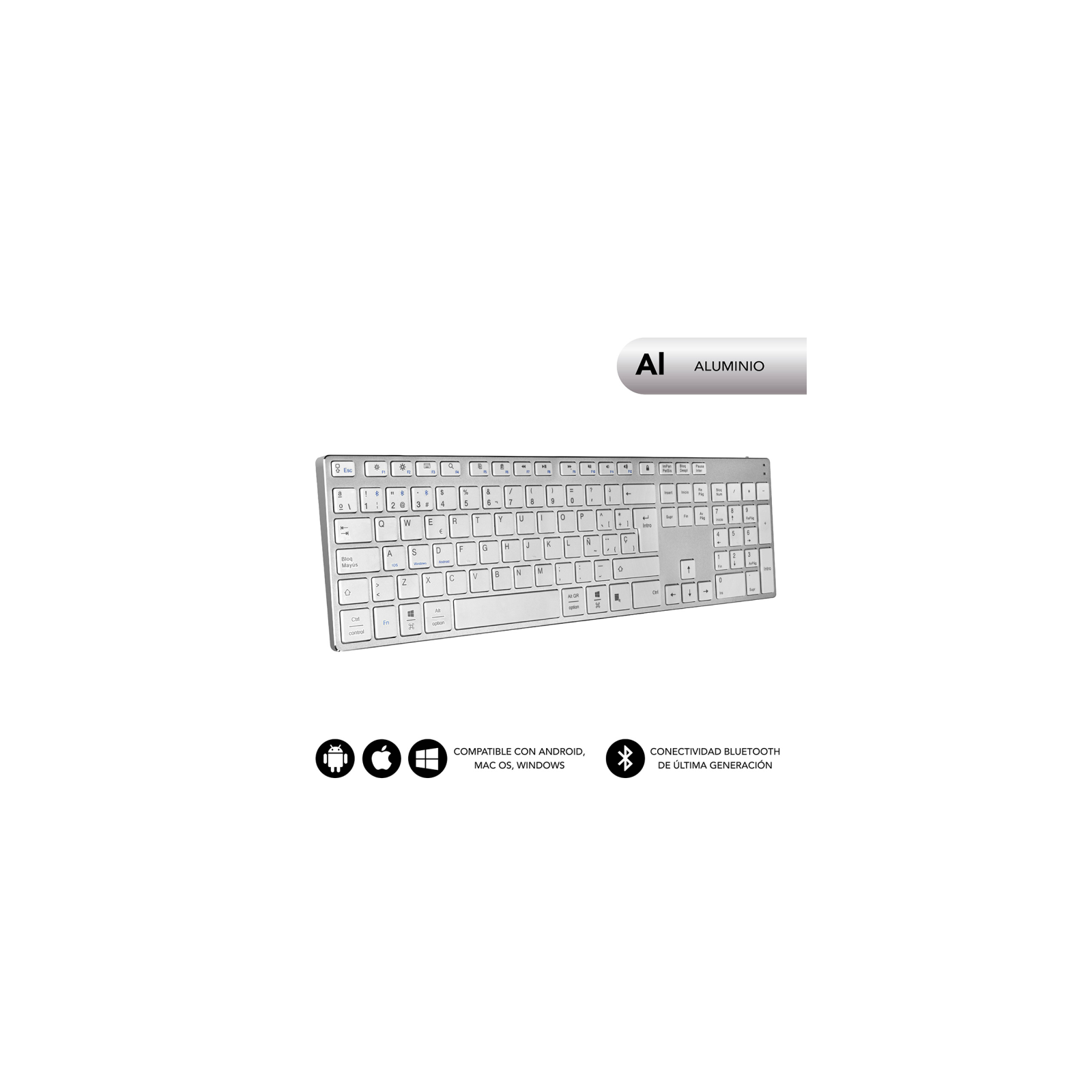 TECLADO SUBBLIM KEYBOARD ADVANCE EXTENDED SILVER