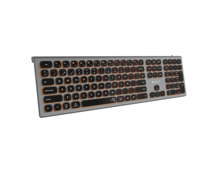 TECLADO SUBBLIM KEYBOARD BLUETOOTH MASTER ILUMINADO EXT GREY BLACK