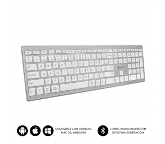 TECLADO SUBBLIM KEYBOARD BLUETOOTH PURE EXTENDED SILVER