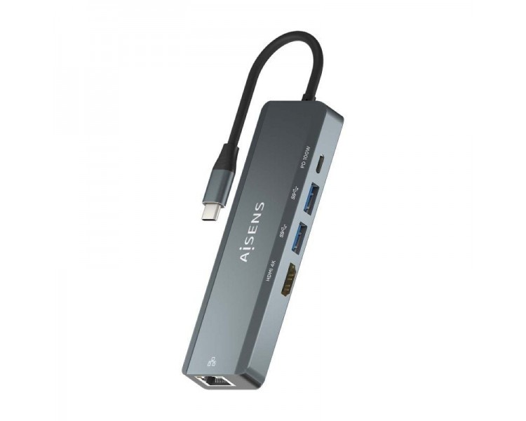 pul libAISENS USB C DOCK 5 EN 1 USB C A 1xHDMI 1xRJ45 2xUSB 1xPD GRIS 15CM b li libDescripcion b li liConversor USB C a 1xHDMI 