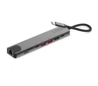 h2Hub multipuerto 8 en 1 Pro USB C de 10 Gbps con HDMI 4K Ethernet y lector de tarjetas h2pConcentrador multipuerto profesional