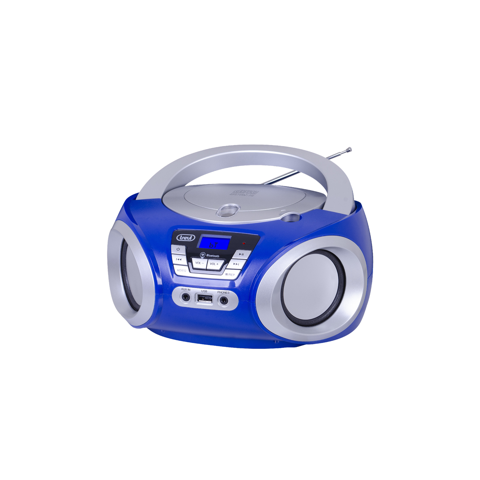 BOOMBOX ESTEREO PORTaTIL CD BLUETOOTH USB AUX IN TREVI CMP 544 BT AZUL