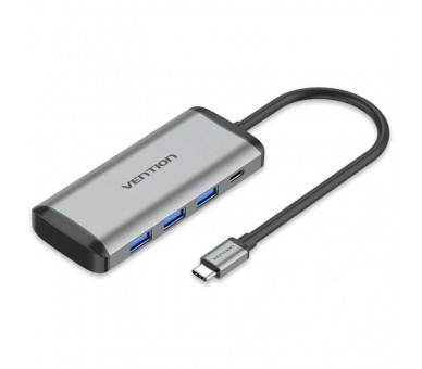 h2Vention Usb C a Usb30x3 TF SD PD Hub 015 m Tipo de aleacion de aluminio gris h2divpUn concentrador es un dispositivo que ampl