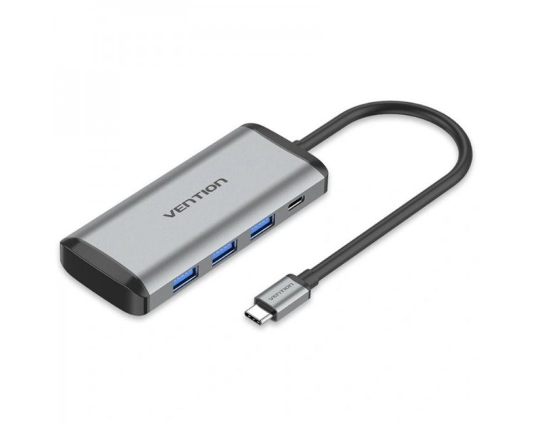 h2Vention Usb C a Usb30x3 TF SD PD Hub 015 m Tipo de aleacion de aluminio gris h2divpUn concentrador es un dispositivo que ampl