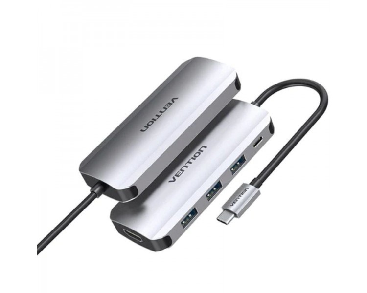 h2Vention Hub USB tipo C 5 en 1 con salida HDMI 4K puertos USB 30 de 5 Gbps y suministro de energia USB C de carga rapida THFHB