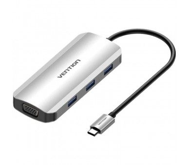 h2Vention Type C HDMI VGA USB 3 USB 30 1Type C 31 PD h2divpEl concentrador USB multifuncional Vention 6 en 1 proporciona una fu