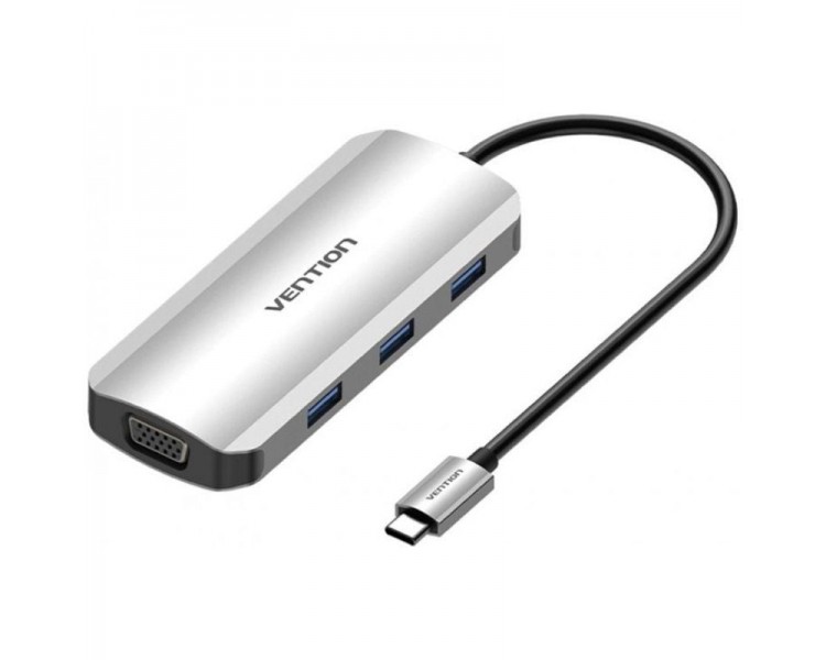 h2Vention Type C HDMI VGA USB 3 USB 30 1Type C 31 PD h2divpEl concentrador USB multifuncional Vention 6 en 1 proporciona una fu