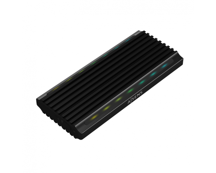 CAJA EXTERNA AISENS M2 RGB GAMING SATA NVME A USB31 GEN2 NEGRA