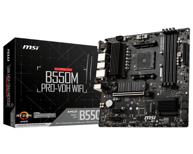 PLACA BASE MSI B550M PRO VDH WIFI AM4 MATX 4XDDR4