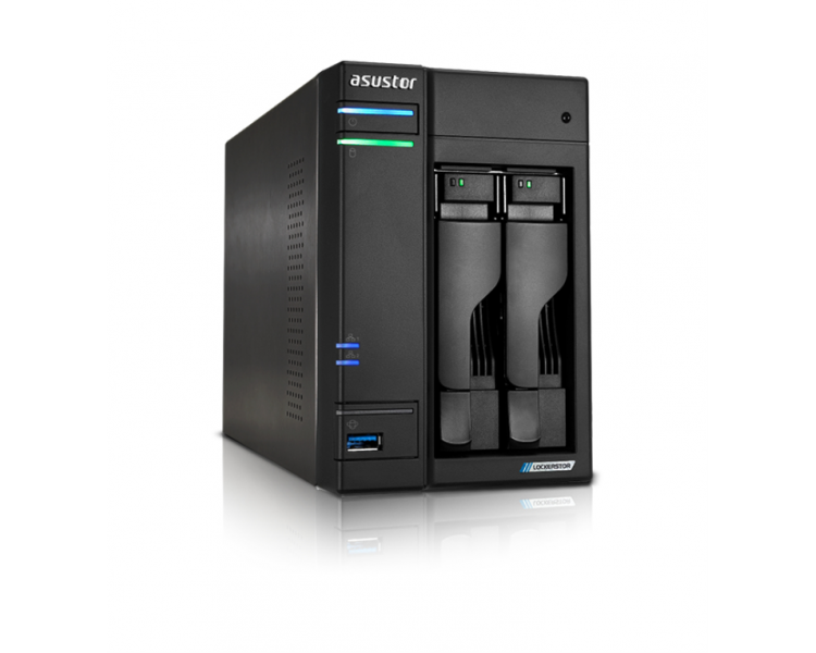 NAS ASUSTOR TOWER 2 BAY QUAD CORE 20GHZ CPU DUAL 25GBE PORTS 4GB RAM DDR4