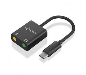 pul libAISENS CONVERSOR USB C A AUDIO 48KHz USB C M 2xJACK 35 H NEGRO 10CM b li libDescripcion b li liConversor USB C a AUDIO c