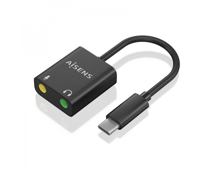 pul libAISENS CONVERSOR USB C A AUDIO 48KHz USB C M 2xJACK 35 H NEGRO 10CM b li libDescripcion b li liConversor USB C a AUDIO c