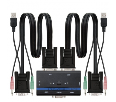 h2KVM VGA USB 1U 2PCcable negro h2pEste KVM switch es un dispositivo que puede controlar dos ordenadores con un solo teclado ra