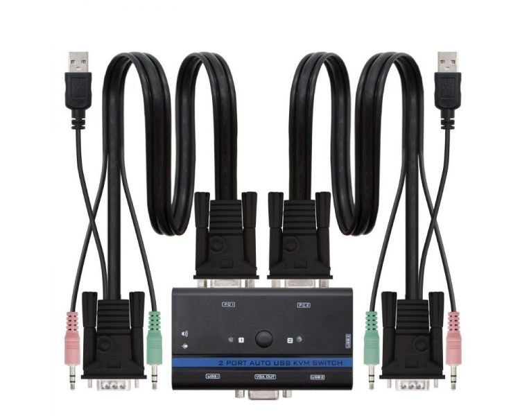 h2KVM VGA USB 1U 2PCcable negro h2pEste KVM switch es un dispositivo que puede controlar dos ordenadores con un solo teclado ra