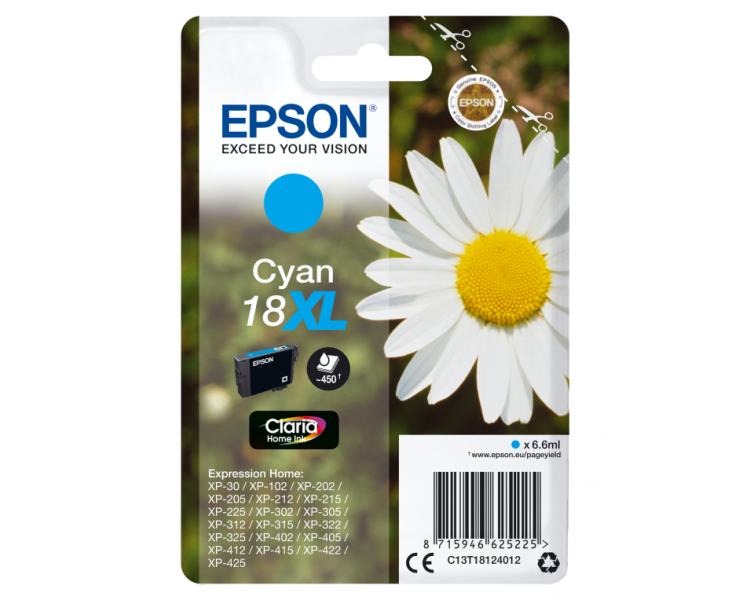 TINTA EPSON EXPRESION HOME 18XL CIAN XP102 205 215 305 405