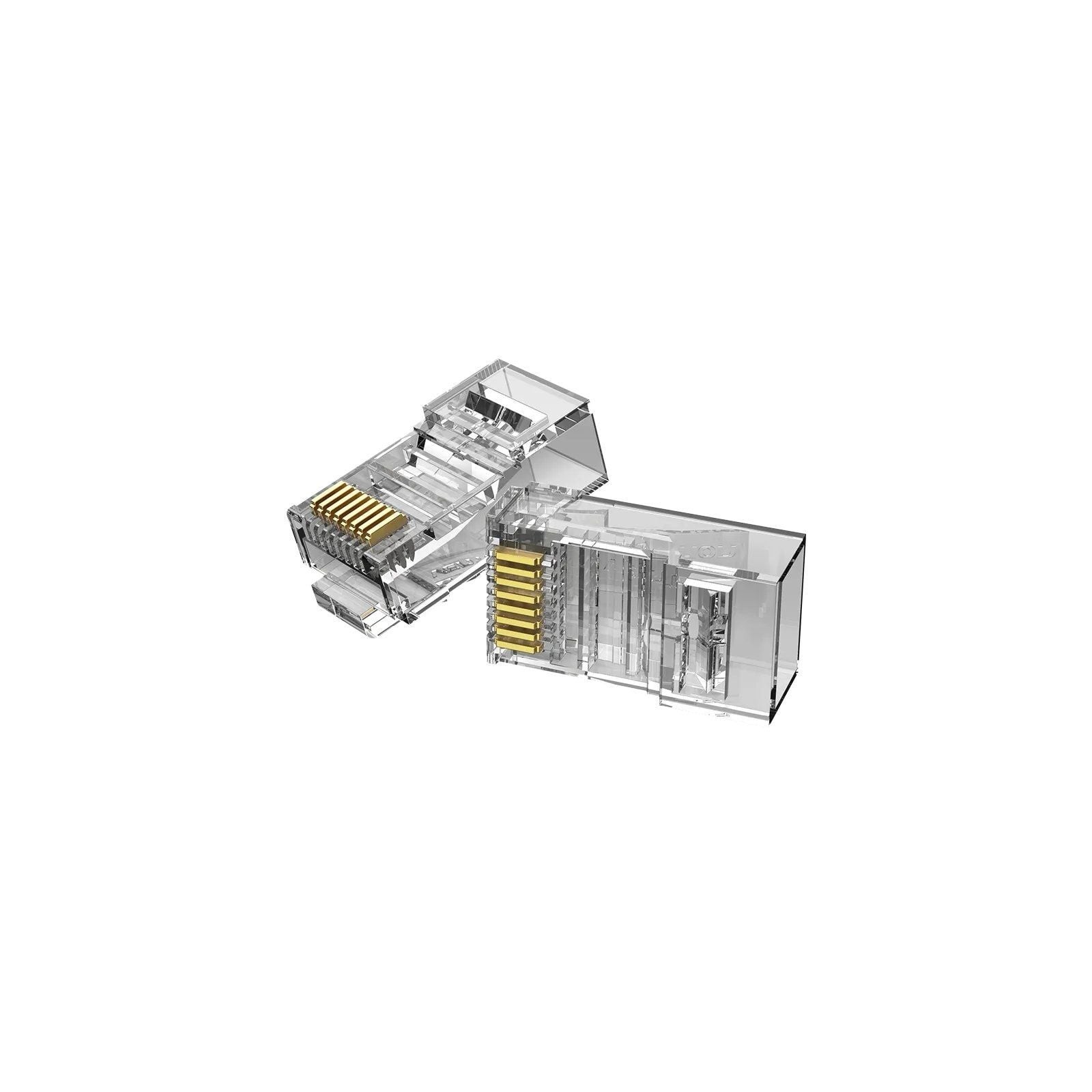 ph2Vention Cat5e UTP RJ45nbsppaquete de 100 unidades h2El paquete de 100 conectores modulares transparentes UTP RJ45 Cat5E de V