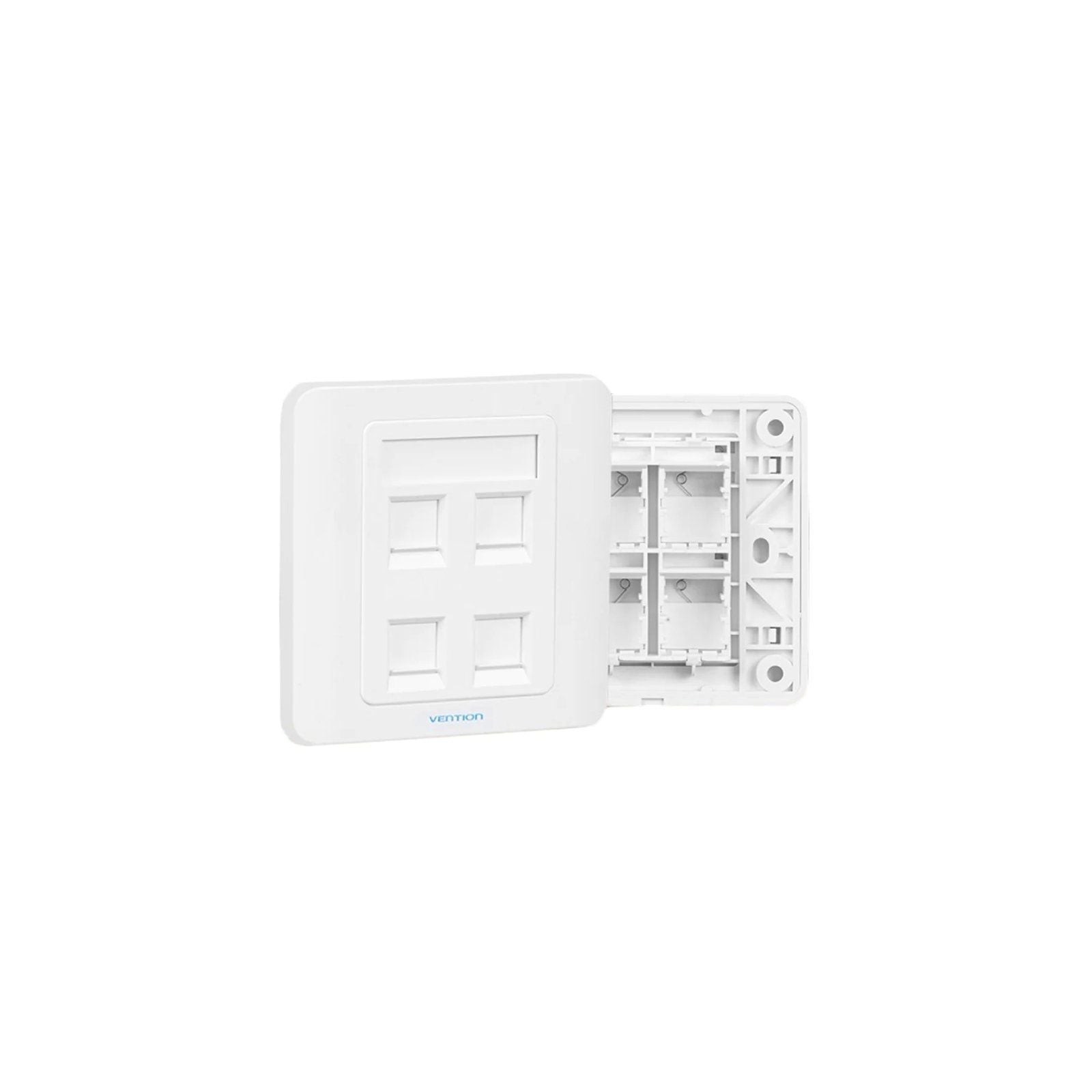 h2Placa de pared con conector Keystone de 4 puertos Vention tipo 86 h2pEl Wall Plate de 4 puertos Keystone RJ45 Jack de Vention