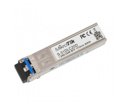 ph2Mikrotik S31DLC20D SFP module 125G SM 20km 1310nm h2S 31DLC20D es un transceptor SFP de 125G SFP 1310nm con conector Dual LC