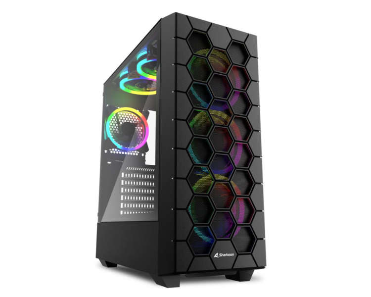 CAJA SHARKOON RGB HEX ATX 2XUSB30 SIN FUENTE NEGRO