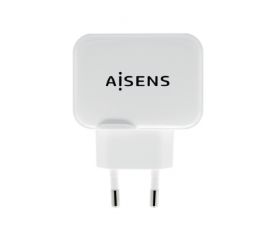 AISENS CARGADOR USB 17W 5V 34A 2xUSB CON CONTROL AI BLANCO