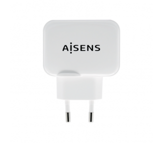 AISENS CARGADOR USB 17W 5V 34A 2xUSB CON CONTROL AI BLANCO