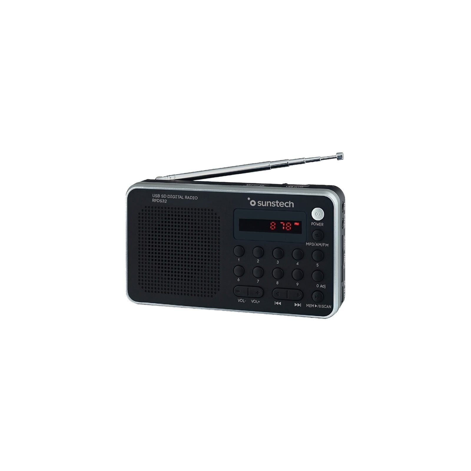 pRadio portatil digital AM FM super compacta con puerto USB y ranura para tarjetas microSD SD MMCbr ppbr pul libEspecificacione