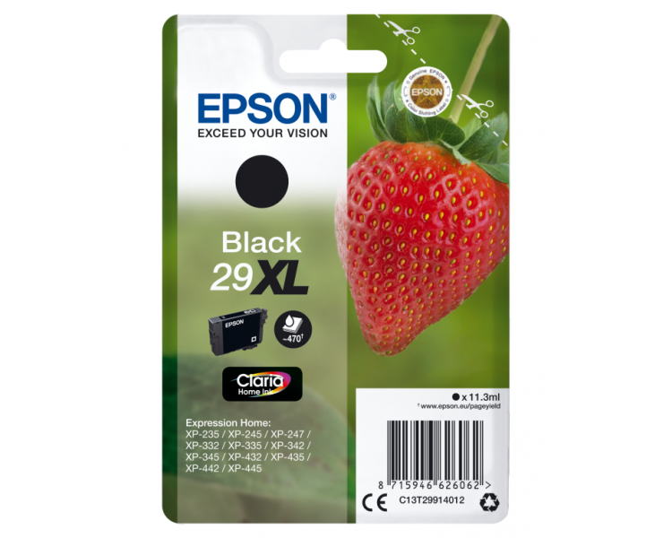 TINTA EPSON CLARIA 29 NEGRO XP235 XP332 XP335 XP432 XP435