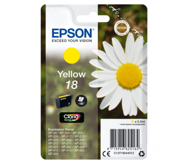 TINTA EPSON CLARIA 18 AMARILLO XP102 205 305 322 405 422