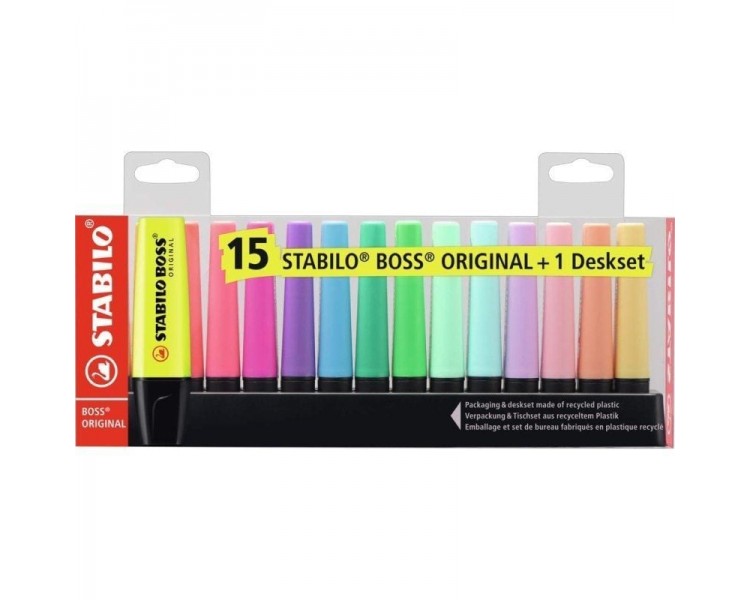 h2Fluorescente 70 blister de 15 unidades colores surtidos h2p pp pulliEl paquete contiene 9 colores fluorescentes y 6 colores p