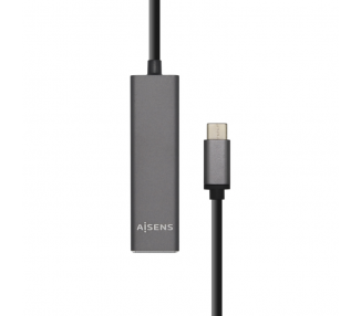 HUB AISENS USB 31 USB C USB C M 4xTIPO A H GRIS 15CM