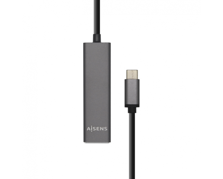 HUB AISENS USB 31 USB C USB C M 4xTIPO A H GRIS 15CM