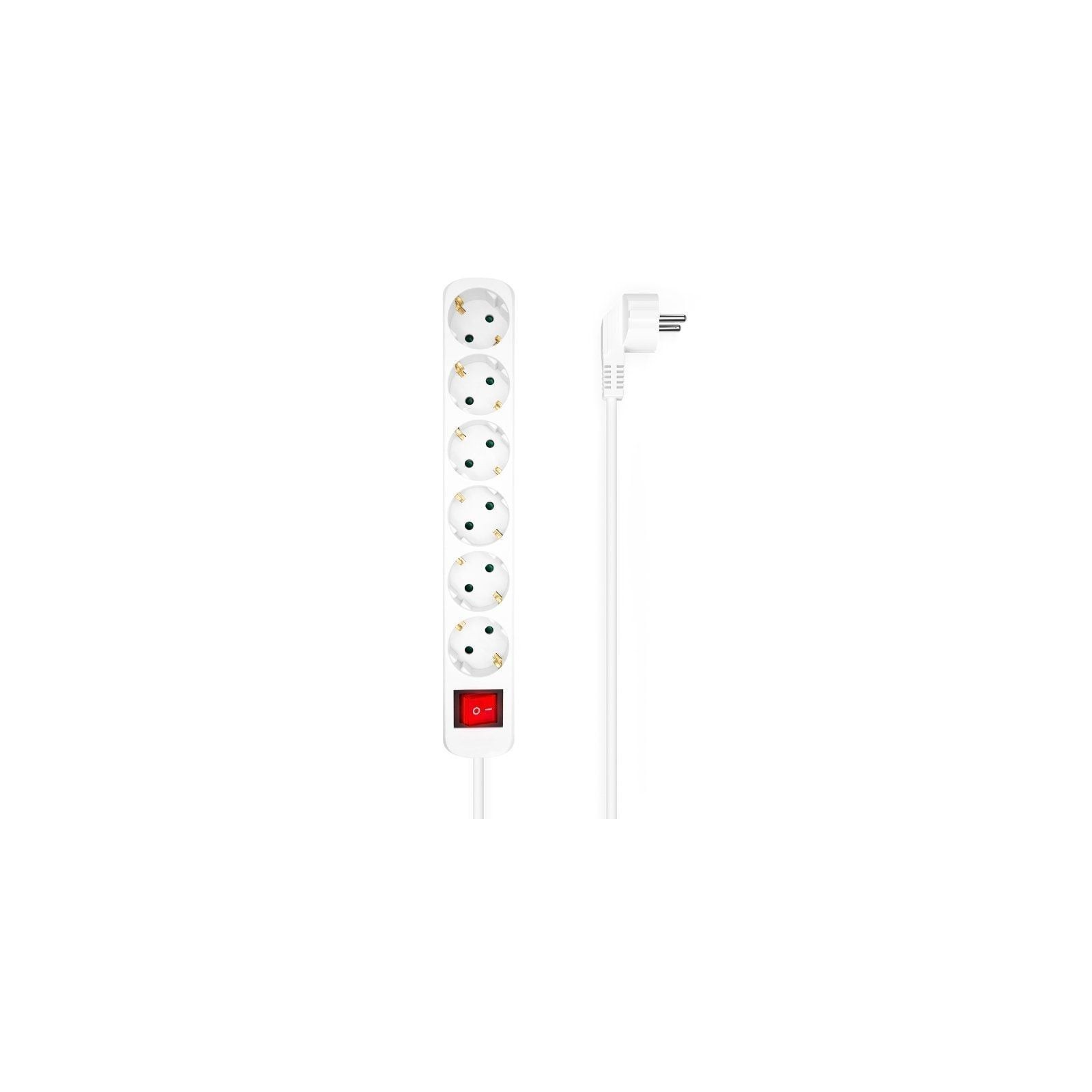 h2AISENS BASE MULTIPLE 6 TOMAS CON INTERRUPTOR CON CABLE 3x15MM2 Blanco 14M h2ulliBase multiple Regleta de enchufes 6 tomas con