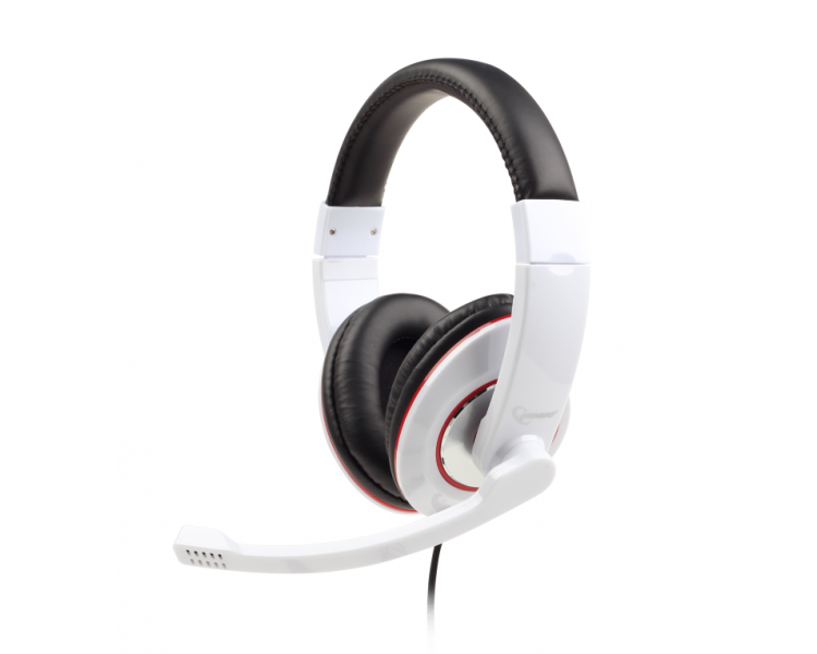 AURICULARES ESTEREO GEMBIRD BLANCO BRILLANTE