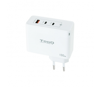 CARGADOR DE PARED TOOQ GaN 2xUSB C PD USB A QC 100W