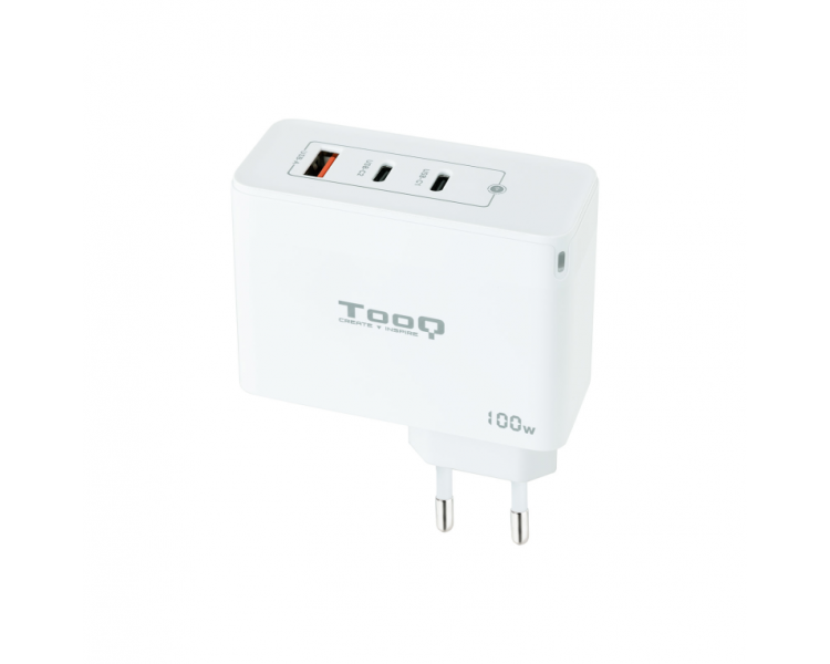 CARGADOR DE PARED TOOQ GaN 2xUSB C PD USB A QC 100W