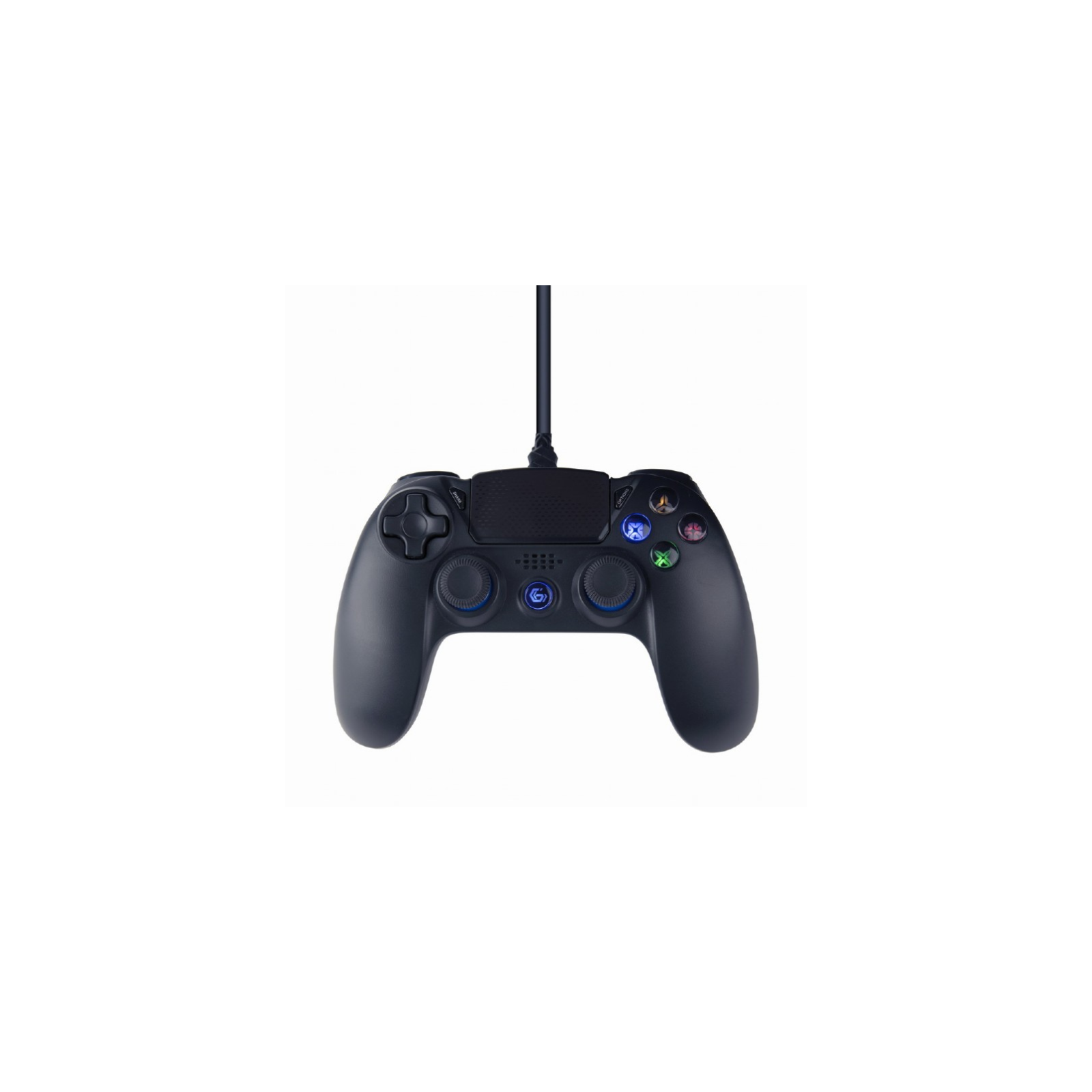 MANDO DE JUEGO GEMBIRD CON VIBRACION CON CABLE PARA PLAYSTATION 4 O PC NEGRO