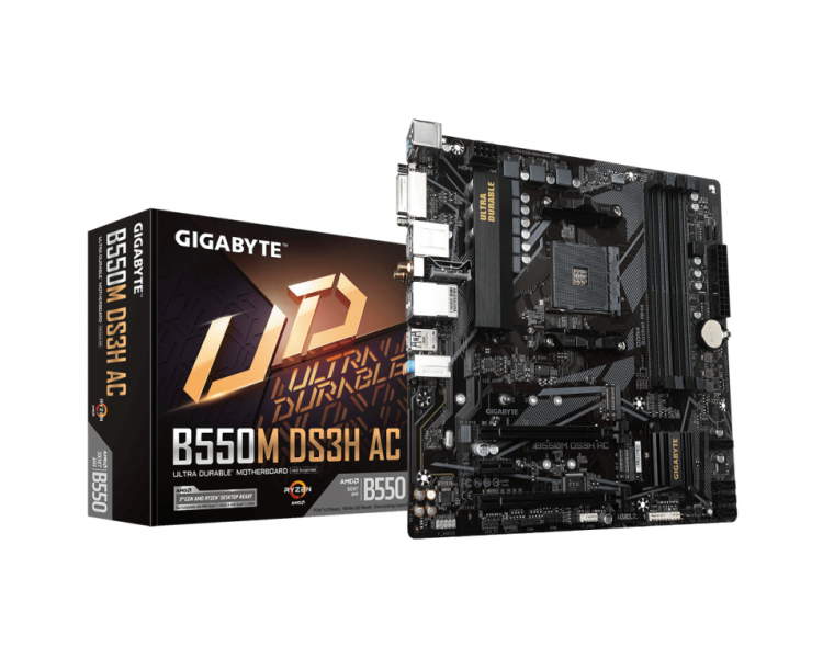 PLACA BASE GIGABYTE B550M DS3H AC AM4 MATX 4XDDR4