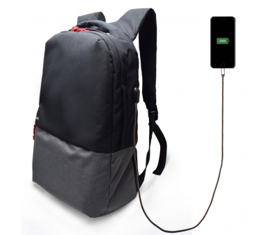 MOCHILA EWENT PARA PORTATIL 173 NEGRA CON PUERTO DE CARGA USB