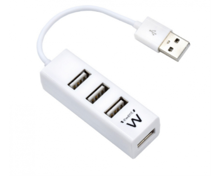 HUB EWENT USB 20 HIGH SPEED USB A 4 PUERTOS BLANCO