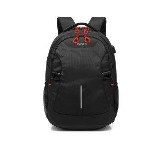 MOCHILA EWENT PARA PORTATIL 156 NEGRA CON CONEXION USB