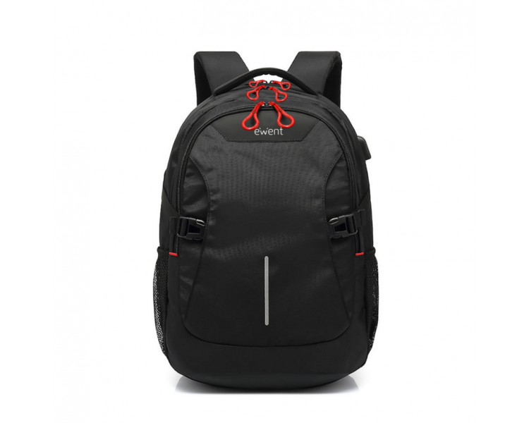 MOCHILA EWENT PARA PORTATIL 156 NEGRA CON CONEXION USB