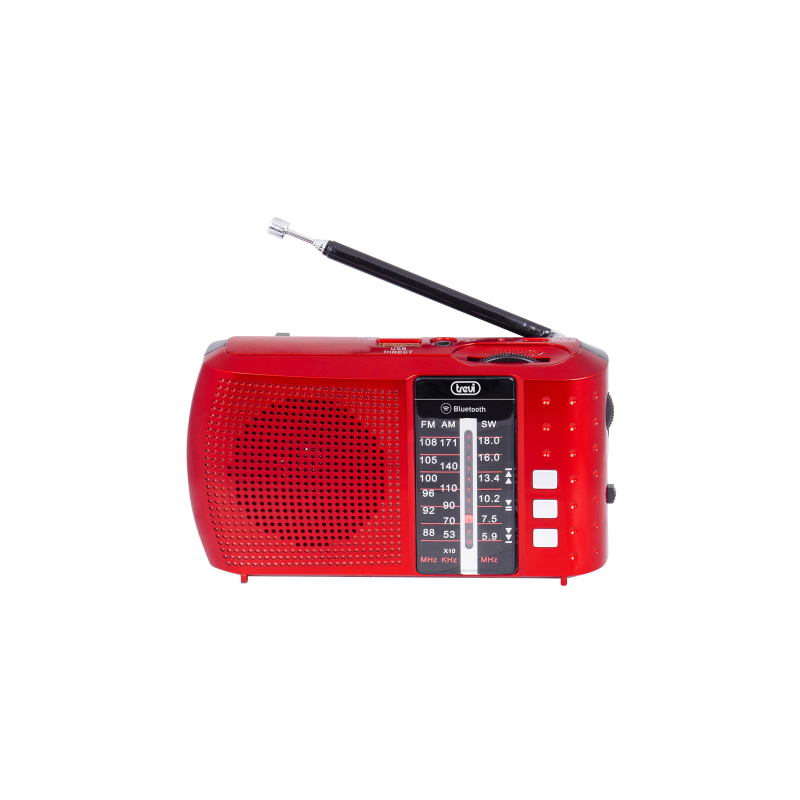 RADIO PORTaTIL MULTIBANDA BLUETOOTH USB MICRO SD TREVI RA 7F20 BT ROJO