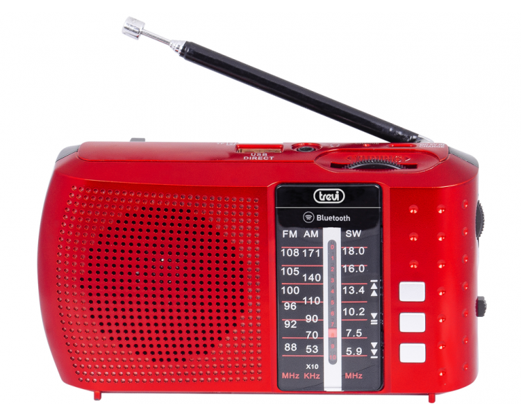 RADIO PORTaTIL MULTIBANDA BLUETOOTH USB MICRO SD TREVI RA 7F20 BT ROJO