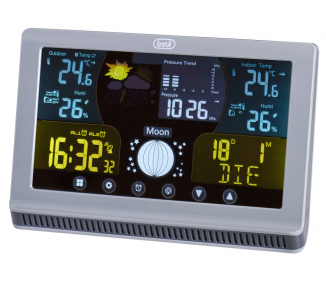 ESTACIoN METEOROLoGICA CON SENSOR EXTERNO Y CONTROLES TaCTILES TREVI ME 3P70 RC