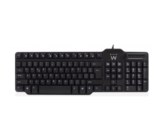 TECLADO EWENT USB CON LECTOR DE TARJETAS INTELIGENTE DISENO QWERTY ES