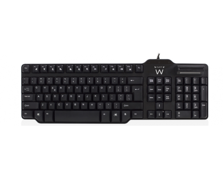 TECLADO EWENT USB CON LECTOR DE TARJETAS INTELIGENTE DISENO QWERTY ES