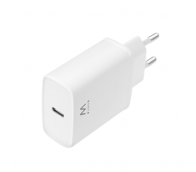 CARGADOR EWENT USB C AC PD 1 PUERTO 20W BLANCO