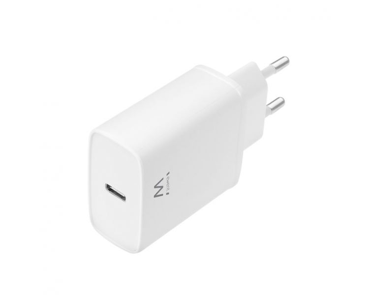 CARGADOR EWENT USB C AC PD 1 PUERTO 20W BLANCO