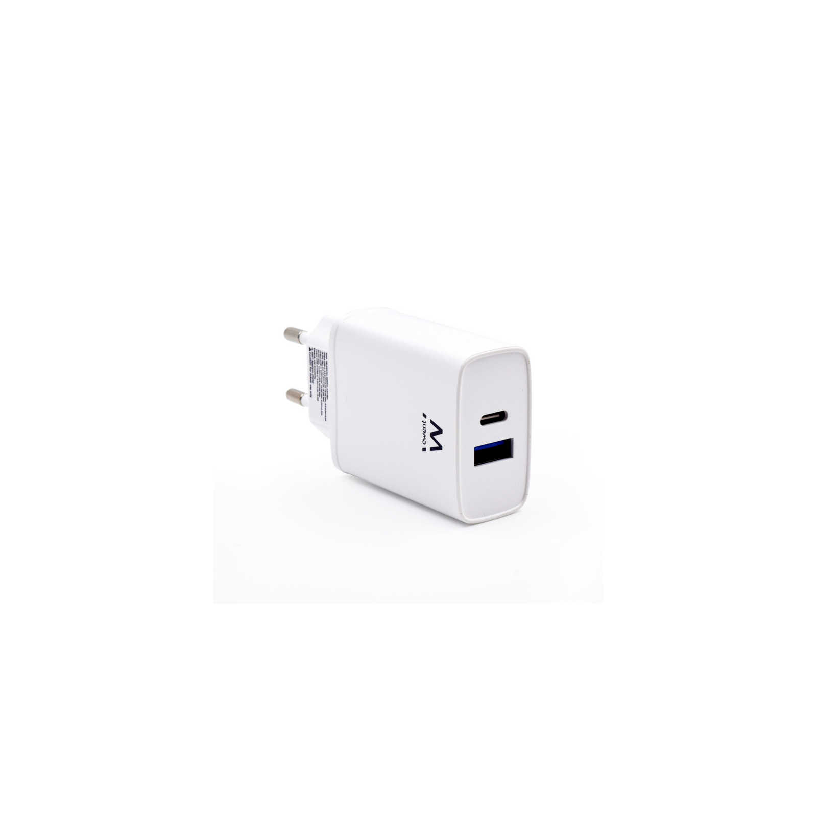 CARGADOR EWENT USB C Y USB A QC30 AC PD 2 PUERTOS 20W BLANCO